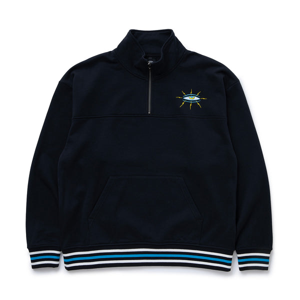 LIGHTNING EYE RIB LINE SWEAT HALF ZIP