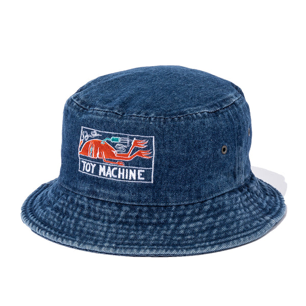 DRUGGED EYES DENIM BUCKET HAT