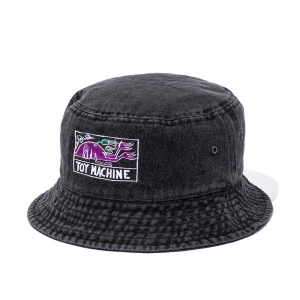 DRUGGED EYES DENIM BUCKET HAT