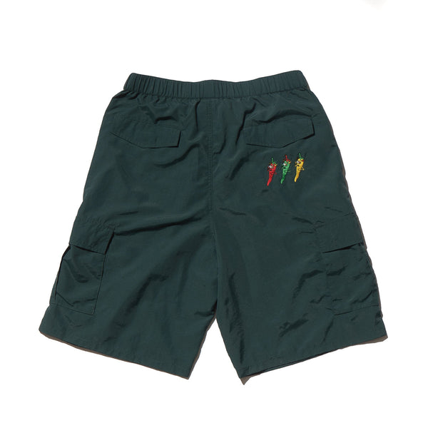 TRIPLE PEPPER SECT EMBROIDERY LOOSE FIT CARGO SHORTS